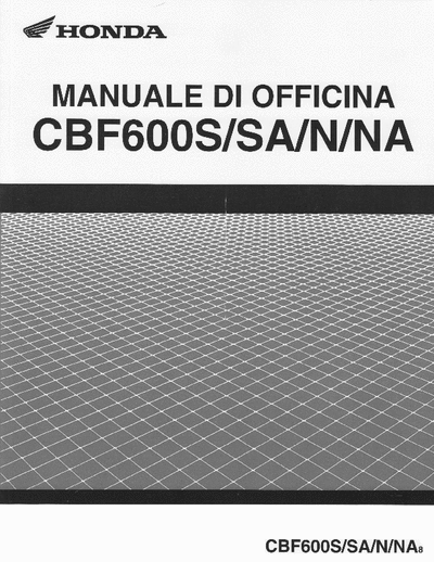 Honda Moto CBF600 [S/SA/N/NA] Manuale d